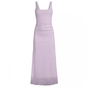 NEW Likely Lilac Sleeveless Nino Fringe Trim Midi Dress Size 12 NWOT